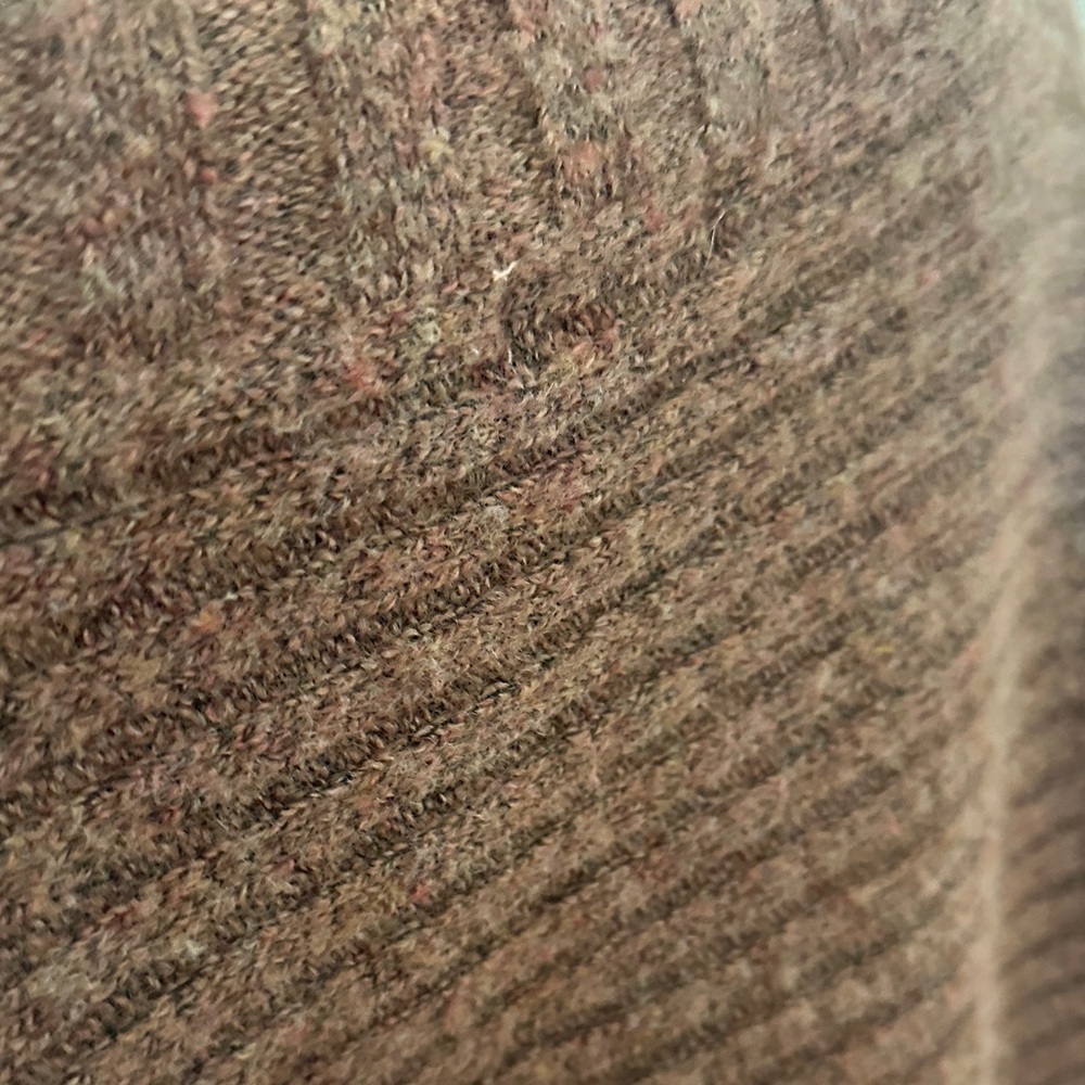 Max Studio Chunky Ribbed Cowl Neck Sweater in Brown - Picture 7 of 7